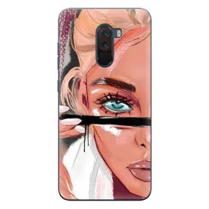 Чехол с печатью для Xiaomi POCO F1 - (Мода) (AlphaPrint) (Макияж)