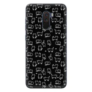 Чехол с принтом для Xiaomi POCO F1 (AlphaPrint) Модные коты (Меленькие котики)