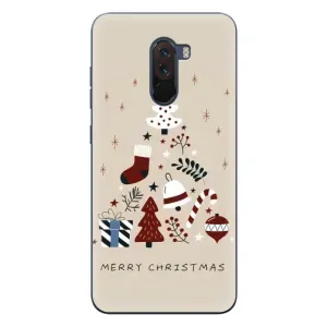 Рождественские, Праздничные Чехлы для Поко Ф1 (Merry Christmas)
