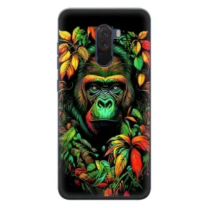 Чехол с Обезьянами Xiaomi POCO F1 - (AlphaPrint) (Обезьяна в тропиках)