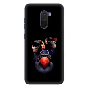 Чехол с Обезьянами Xiaomi POCO F1 - (AlphaPrint) (Три обезьяны)