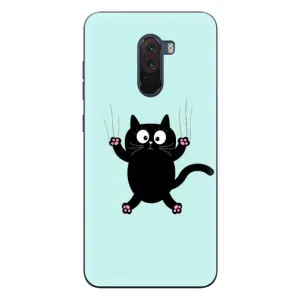 Чехол с принтом для Xiaomi POCO F1 (AlphaPrint) Модные коты (Падающий кот)