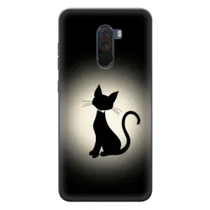 Чехол с принтом для Xiaomi POCO F1 (AlphaPrint) Модные коты (Силуэт котика)