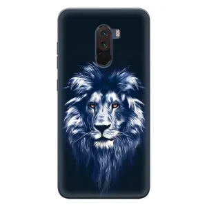 Чехол со Львом для Xiaomi POCO F1 (VPrint) (Синий Лев)