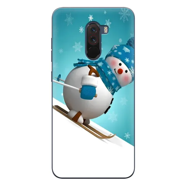 Чехол с принтом «Снеговик на лыжах» для Xiaomi POCO F1