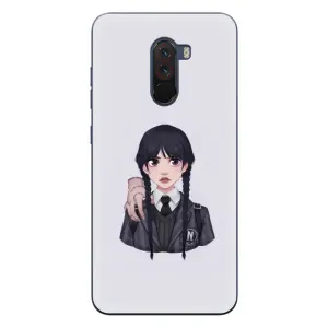 Чехлы Венсдей на Xiaomi POCO F1 Уэнсдей (AlphaPrint) (Уэнздей и Вещь)