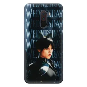 Чехлы Венсдей на Xiaomi POCO F1 Уэнсдей (AlphaPrint) (Уэнздей кошка)