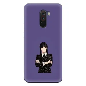 Чехлы Венсдей на Xiaomi POCO F1 Уэнсдей (AlphaPrint) (Уэнздей в черном)