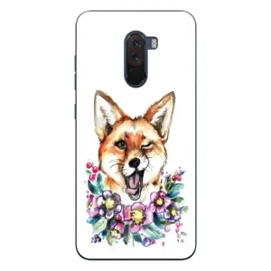 Чехлы с картинкой Лисички для Xiaomi POCO F1 (VPrint) (Веселая лисичка)