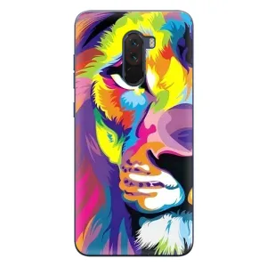Чехол со Львом для Xiaomi POCO F1 (VPrint) (Яркий Лев)