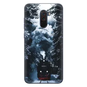 Новогодние, Праздничные Чехлы для Xiaomi POCO F1 - 2024 год (Зимний поезд)