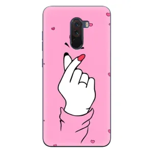 Чехол с принтом для Xiaomi POCO F1 (AlphaPrint - Знак сердечка) (Знак Love)