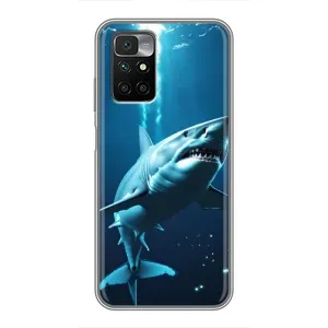 Чехол с картинкой «Хищники» для Xiaomi Redmi 10 (Акула под водой)