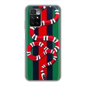 Чехлы ГУЧЧИ для Редми 10 (AlphaPrint) (Gucci змия)