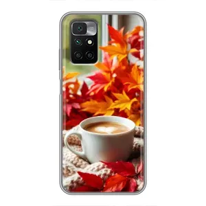 Чехол с уникальным дизайном «Осень с кофе» для Xiaomi Redmi 10
