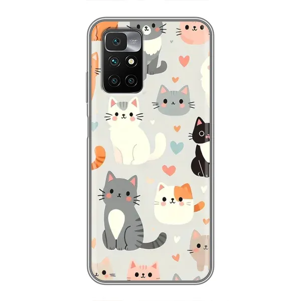 Чехол с принтом «Коллаж котов» для Xiaomi Redmi 10
