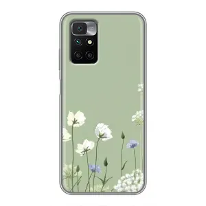 Чохол з квітковим принтом на Xiaomi Redmi 10: ксіаомі редмі 10 (Квіти на зеленому)