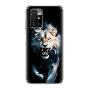Чехол с картинкой «Хищники» для Xiaomi Redmi 10 (Лев в темноте)