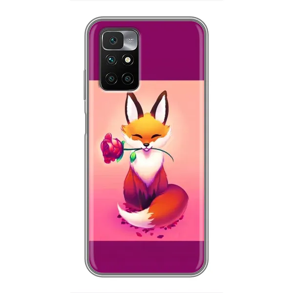 Чехол с принтом «Лисичка с розочкой» для Xiaomi Redmi 10