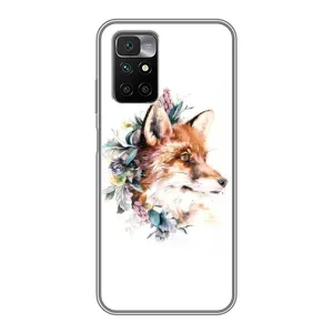 Чехлы с картинкой Лисички для Xiaomi Redmi 10 (VPrint) (Лисичка в цветочках)