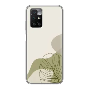 Силконовий чохол з принтом в квітах на Xiaomi Redmi 10 (Зелена монстера дизайн)