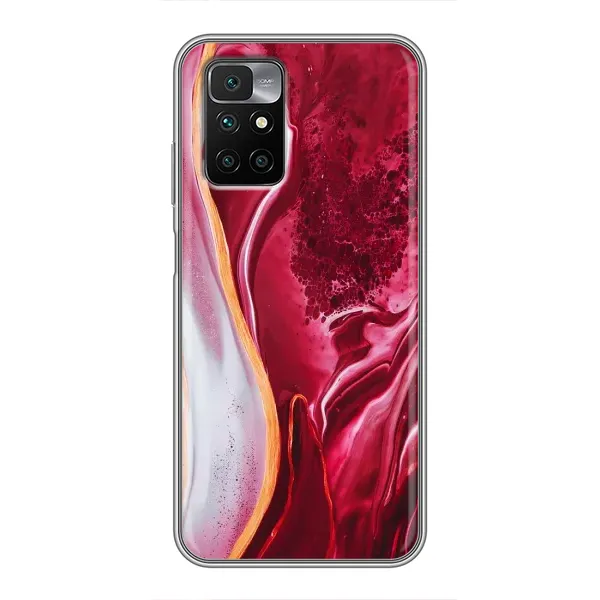 Чехол с принтом «Мрамор красный» для Xiaomi Redmi 10