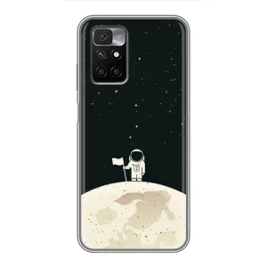 Космические Чехлы для Редми 10 (VPrint) (На луне)