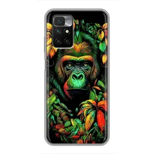 Чехол с Обезьянами Xiaomi Redmi 10 - (AlphaPrint) (Обезьяна в тропиках)
