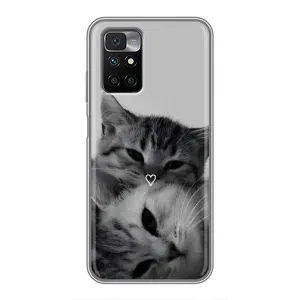 Чехол с рисунком кот на Xiaomi Redmi 10 (Пара котов)