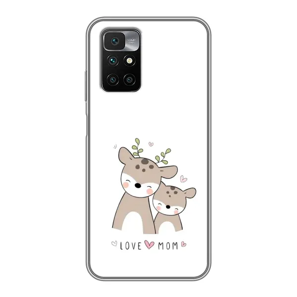 Чохол з принтом «Оленята мама і малюк» для Xiaomi Redmi 10