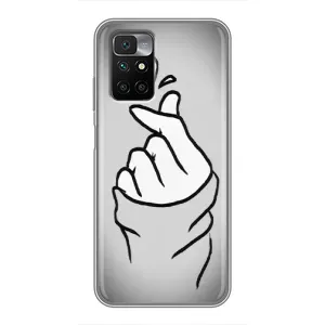Чехол с принтом для Xiaomi Redmi 10 (AlphaPrint - Знак сердечка) (Значок Love)