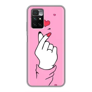Чехол с принтом для Xiaomi Redmi 10 (AlphaPrint - Знак сердечка) (Знак Love)