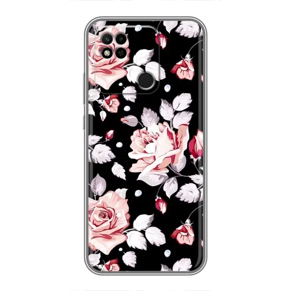 Чохол з принтом «Квіти на чорному» для Xiaomi Redmi 10A