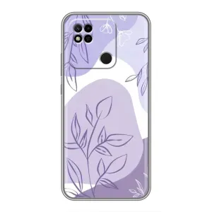 Силконовий чохол з принтом в квітах на Xiaomi Redmi 10A (Фіолетове листя абстракція)