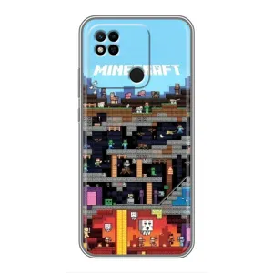 Чехол Майнкрафт на Xiaomi Redmi 10A (AlphaPrint) Minecraft (фон Minecraft)