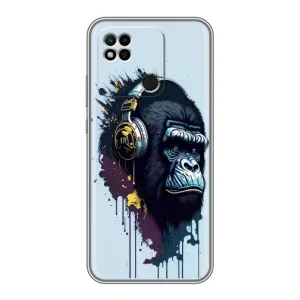 Чохол з Мавпами Xiaomi Redmi 10A - (AlphaPrint) (Горила в навушниках)