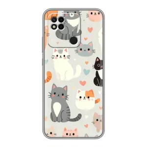 Чехол с рисунком кот на Xiaomi Redmi 10A (Коллаж котов)