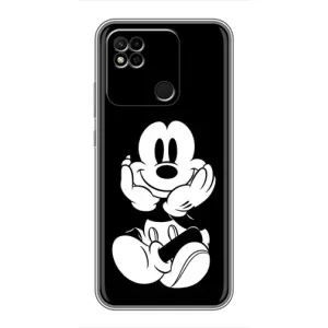 Эксклюзивный чехол для Xiaomi Redmi 10A (AlphaPrint - Мультяшные) (Микки на черном)