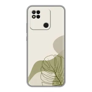 Силконовий чохол з принтом в квітах на Xiaomi Redmi 10A (Зелена монстера дизайн)