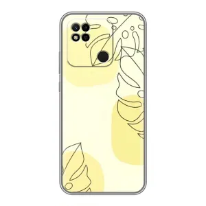 Силконовий чохол з принтом в квітах на Xiaomi Redmi 10A (Жовта монстера арт)