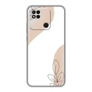 Силконовий чохол з принтом в квітах на Xiaomi Redmi 10A (Нюдова гілочка абстракція)