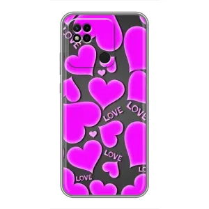 Чехлы для любимой на Редми 10А (VPrint) (Pink hearts)