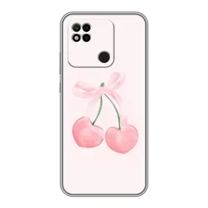 Чехол с розовым рисунком для Xiaomi Redmi 10A (Розовые вишни)