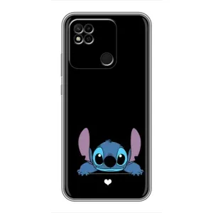 Чохол з принтом Стіч на Xiaomi Redmi 10A (Стіч на чорному)