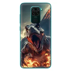 Чехол с картинкой «Хищники» для Xiaomi Redmi 10X (Огненный динозавр)