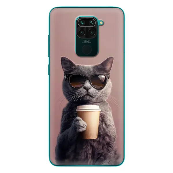 Чехол с принтом «Кот с кофе» для Xiaomi Redmi 10X Чехол с принтом «Кот с кофе» для Xiaomi Redmi 10X