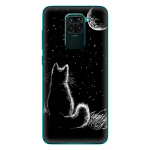 Чехол с принтом для Xiaomi Redmi 10X (AlphaPrint) Модные коты (Котик и луна)