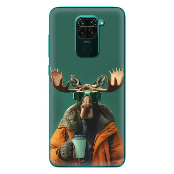 Чехол с принтом «Лось с кофе» для Xiaomi Redmi 10X Чехол с принтом «Лось с кофе» для Xiaomi Redmi 10X