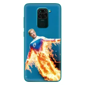 Чехол с принтом Фантастическая четверка для Xiaomi Redmi 10X (Человек-факел в огне)