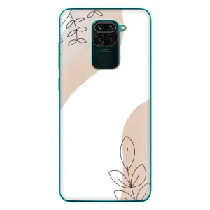 Силиконовый чехол с принтом в цветах на Xiaomi Redmi 10X (Нюдовая веточка абстракция)